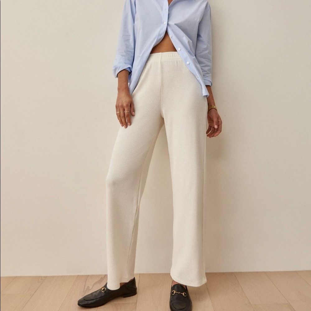 Reformation Devin Waffle Pant Cream